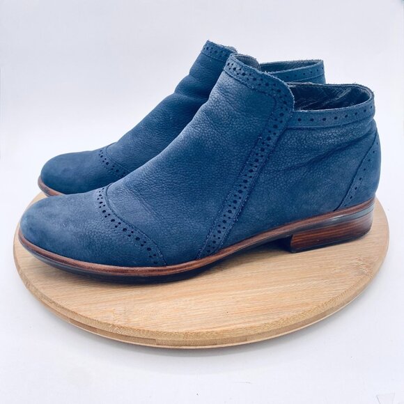 Naot Boots Womens 11 42 Blue Leather Ankle Cap Toe Zip Minimalist - Picture 4 of 11